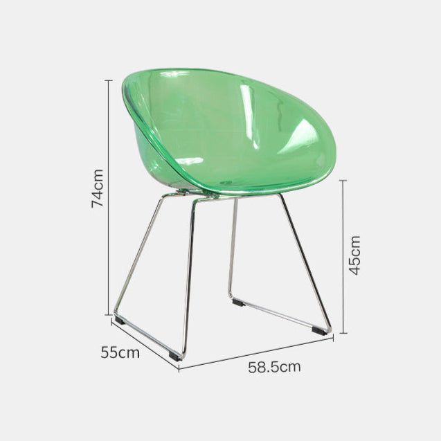 Modern Green Transparent Crystal Dining Chair