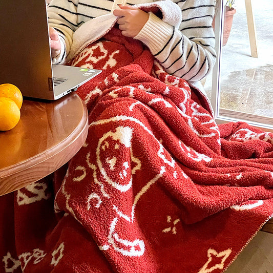 Christmas Red Reversible Throw Blanket