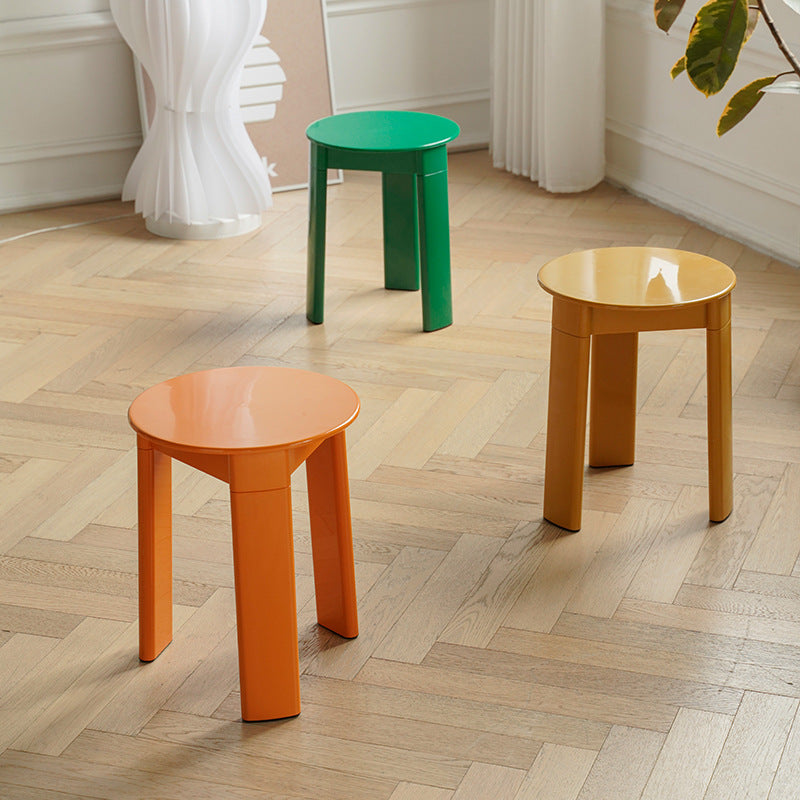 Vintage Wooden Round Stool